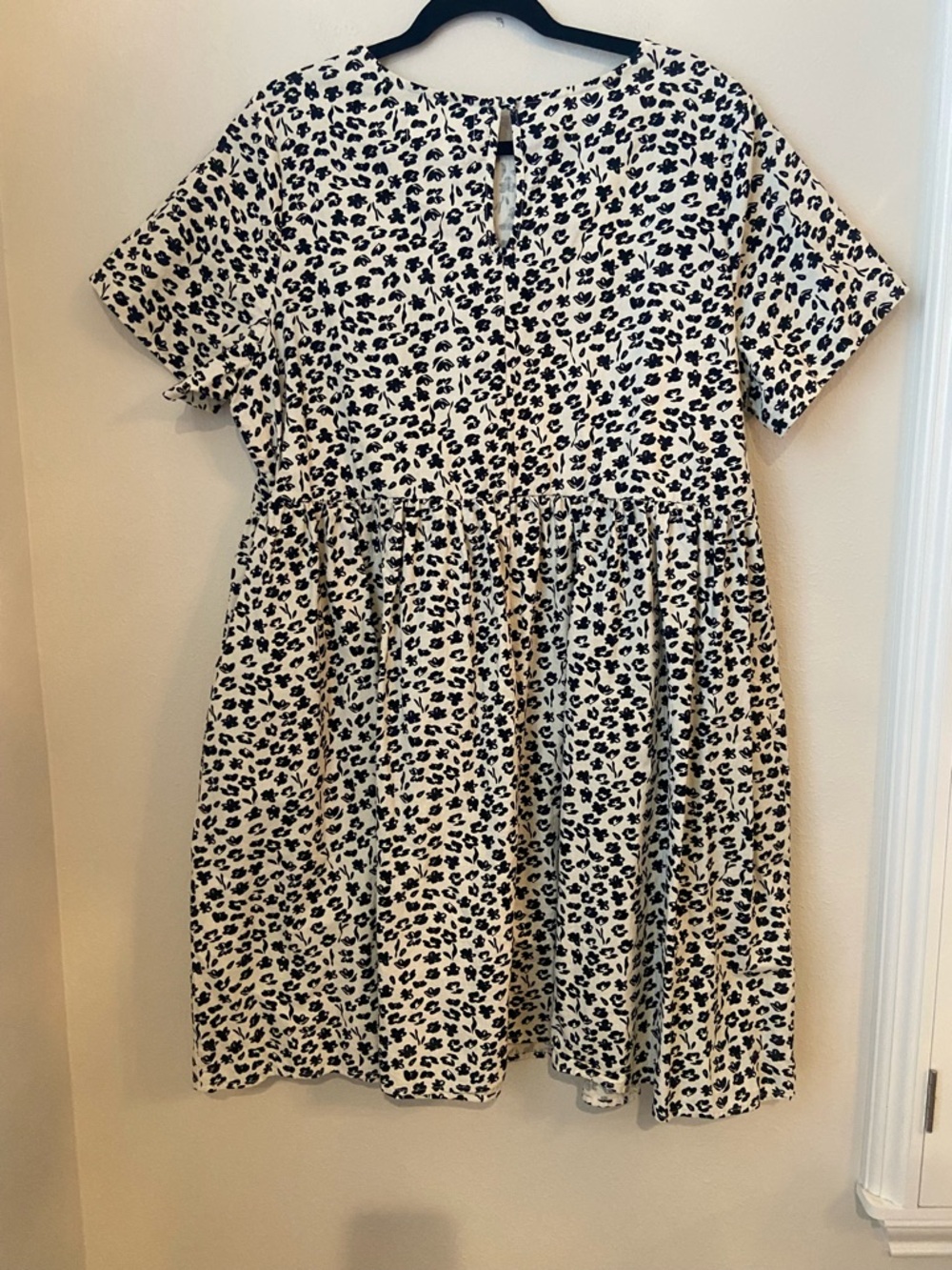 Tradlands Nico Cotton Black and White Floral Print Babydoll Dress XL - Picture 3 of 6